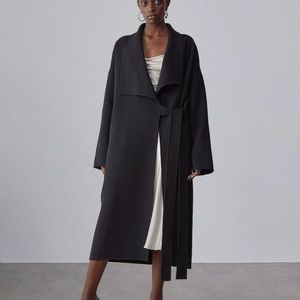 Silk Maison Shawl Collar Cashmere Maxi Wrap Coat